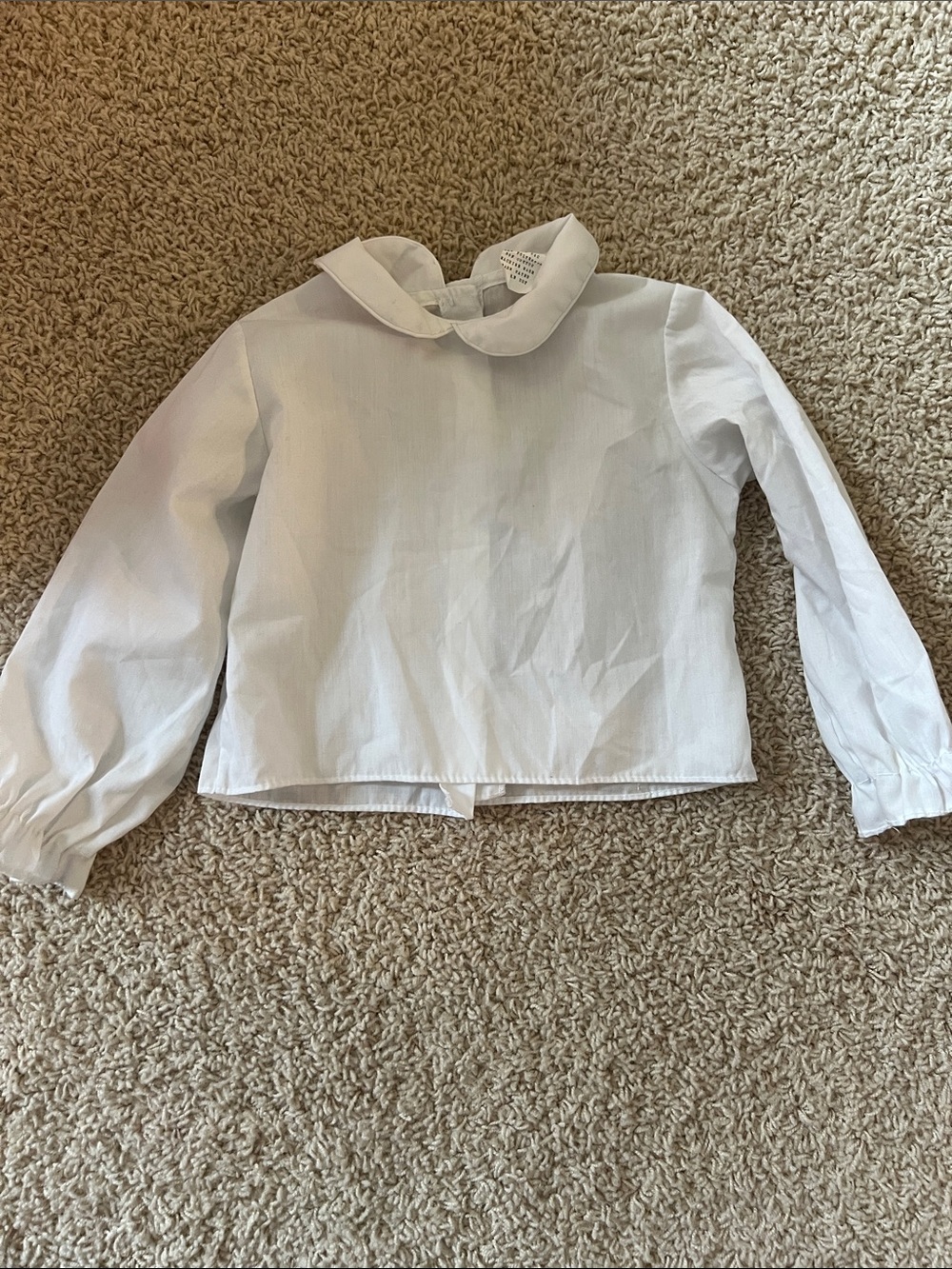 Vintage White 3T Puff Sleeve Collared Blouse